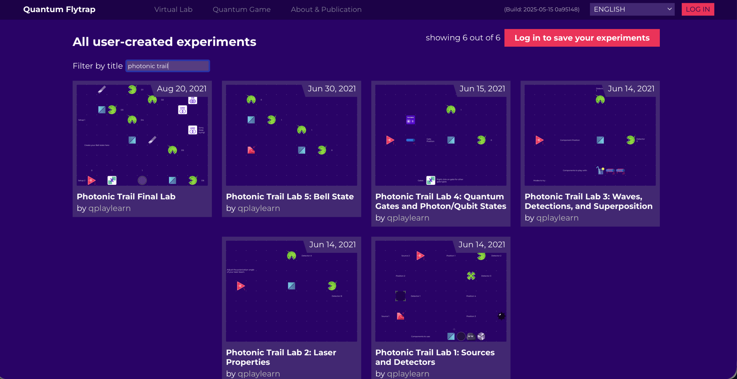 list of the 6 photonic trail labs
